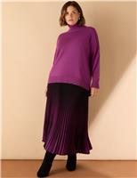 Ombr Pliss Midi Skirt