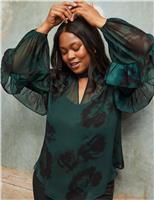 Printed High Neck Blouse