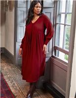 V-Neck Midaxi Tea Dress