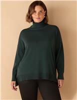 Roll Neck Jumper with Cashmere