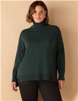 Roll Neck Jumper with Cashmere