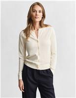 Cotton Rich Crew Neck Cardigan