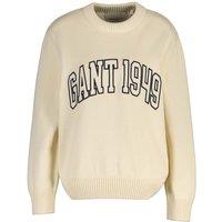 GANT Cotton Rich Crew Neck Jumper Cream