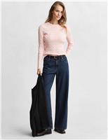 Cotton Rich Cable Knit Crew Neck Jumper