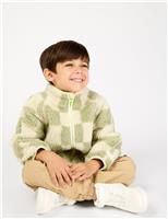 Checkboard Zip Through Borg Jacket (2-8 Yrs)