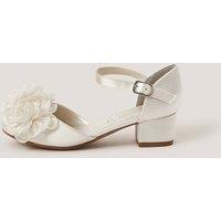 Monsoon Satin Corsage Sandals (7 Small-10 Large) Ivory