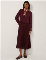 Pleated Midi Skater Dress