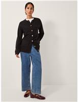 Textured Crew Neck Cardigan