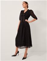 Polka Dot Collared Midi Tea Dress
