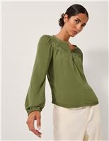 Floral Embroidered Yoke Top