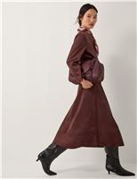 Suedette Midi A-Line Skirt