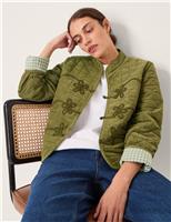 Pure Cotton Cord Quilted Short Jacket