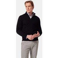 Hawes & Curtis Pure Wool Half Zip Jumper Black
