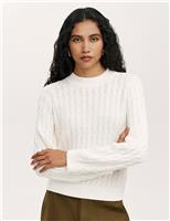 Finery London Pure Cotton Cable Knit Jumper Ivory