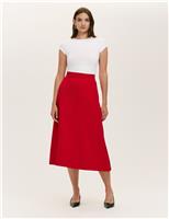Crepe Midi A-Line Skirt