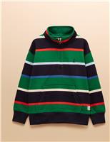 Pure Cotton Colour Block Half Zip Sweatshirt (2-11 Yrs)