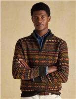 Wool Rich Fair Isle Funnel Neck Jumper