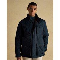 Joules Cotton Rich Waterproof Hooded Raincoat Navy