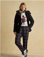 Showerproof Padded Faux Fur Hooded Short Coat