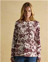 Pure Cotton Countryside Print Boat Neck Top