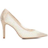 Dune London High Stiletto Heel Embellished Wide Fit Court Shoes Gold