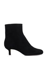 Suede Kitten Heel Round Toe Ankle Boots