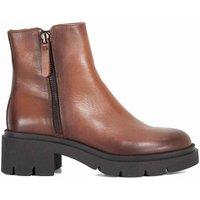 Dune London Leather Chelsea Block Heel Boots Brown