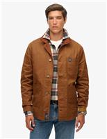 Superdry & Co Cotton Rich Waxed Worker Jacket Brown