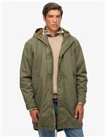 Pure Cotton Hooded Utility Parka Jacket