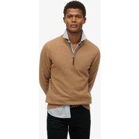 Superdry & Co Slim Fit Pure Cotton Half Zip Jumper Brown