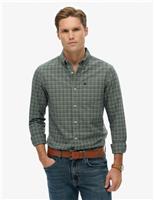 Relaxed Fit Pure Cotton Checked Oxford Shirt