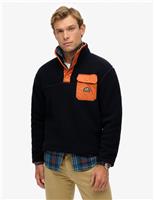 Fleece Textured Half Popper Jumper