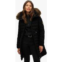 Superdry & Co Hooded Funnel Neck Longline Puffer Jacket Black