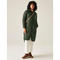Regatta Triea Quilted Hooded Longline Puffer Jacket Green