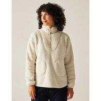 Regatta Frankie Borg Funnel Neck Half Zip Fleece Cream