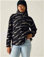 Frankie Borg Zebra Print Half Zip Fleece