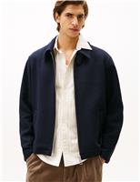 Tommy Hilfiger Ivy Wool Blend Harrington Jacket Navy