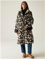 Regatta Waterproof Leopard Print Padded Coat Brown Mix