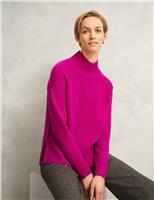 Merino Wool Rich Ribbed Funnel Neck Jumper