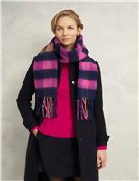 Checked Textured Tassel Scarf