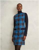 Pure Wool Checked Mini Shift Dress