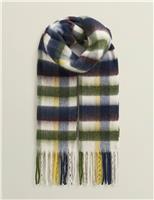 Checked Fringed Scarf