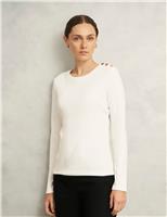Cotton Rich Textured Button Detail Top