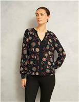 Floral Notch Neck Blouse