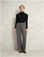 Wool Blend Textured Slim Fit Trousers