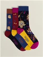 3pk Pure Cotton Ankle High Socks