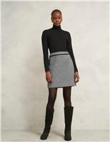 Pure Wool Checked Mini Skirt