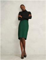 Pure Wool Textured Knee Length Pencil Skirt