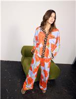 Poppy Print Button Through Pyjama Set