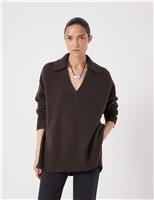 Pure Merino Wool Collared Longline Jumper